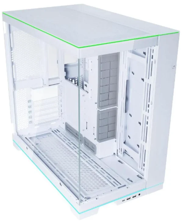 White Aluminum / Steel / Tempered GlassComputer Case - Image 2
