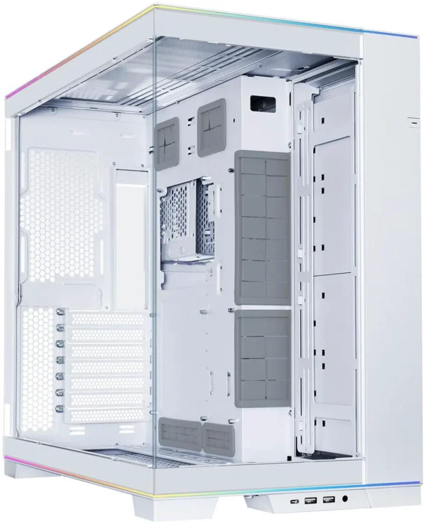 White Aluminum / Steel / Tempered GlassComputer Case - Image 9