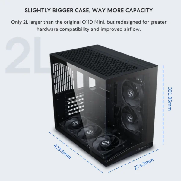Mid-Tower Airflow Computer Case Black - Image 4